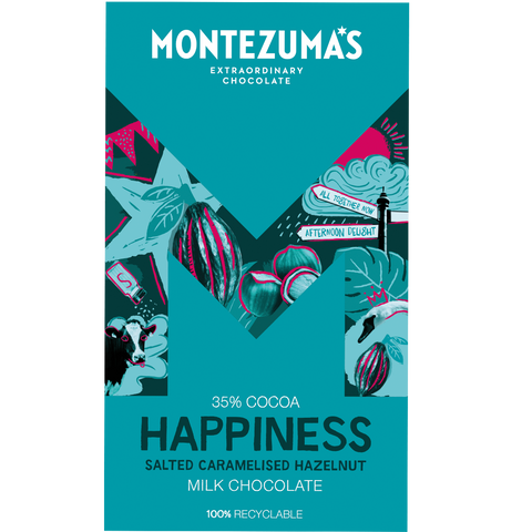 Happiness - Milk Chocolate with Salted Caramelised Hazelnuts 300g Bar