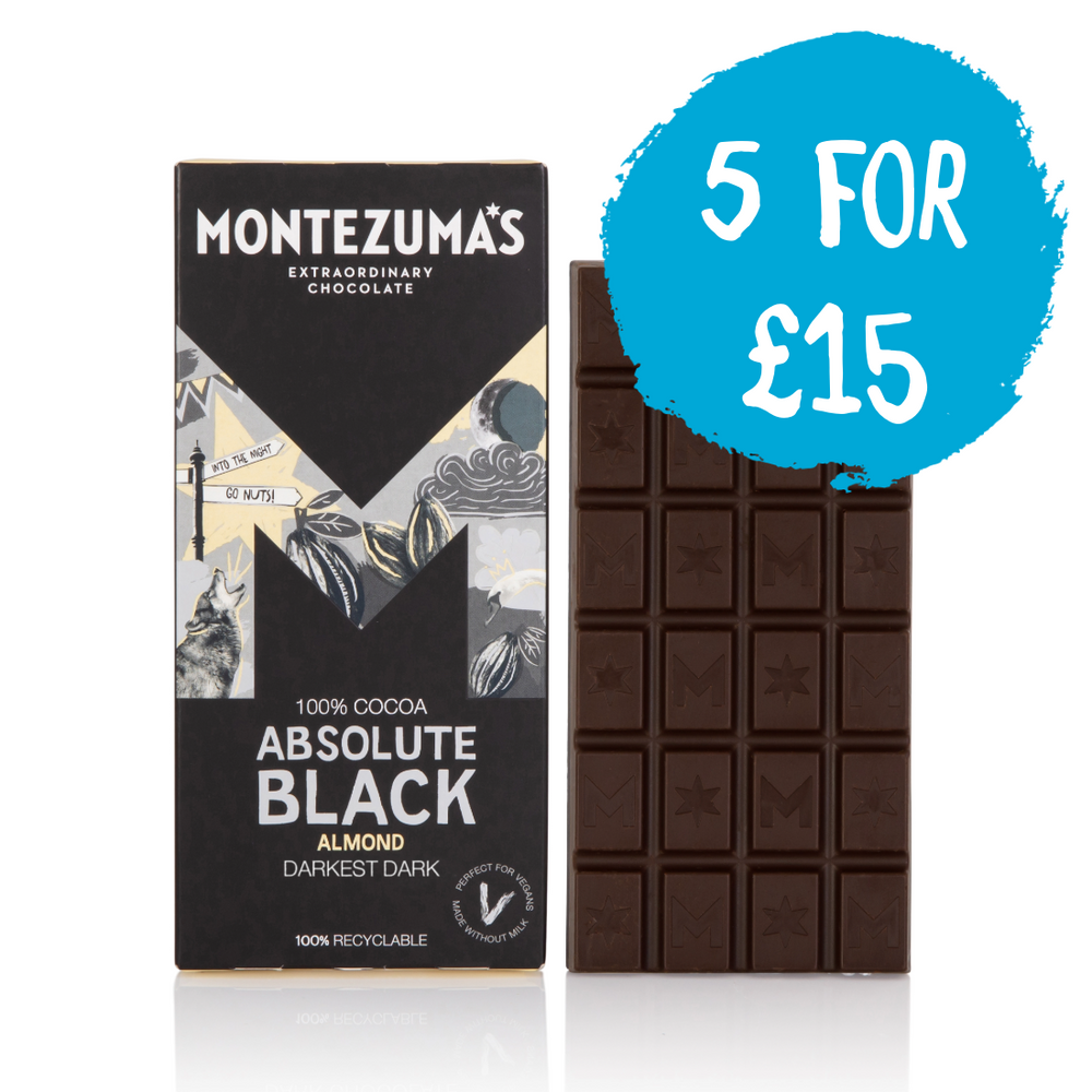 
                  
                    Absolute black with almonds chocolate bar. Buy and 5 bars for £15
                  
                