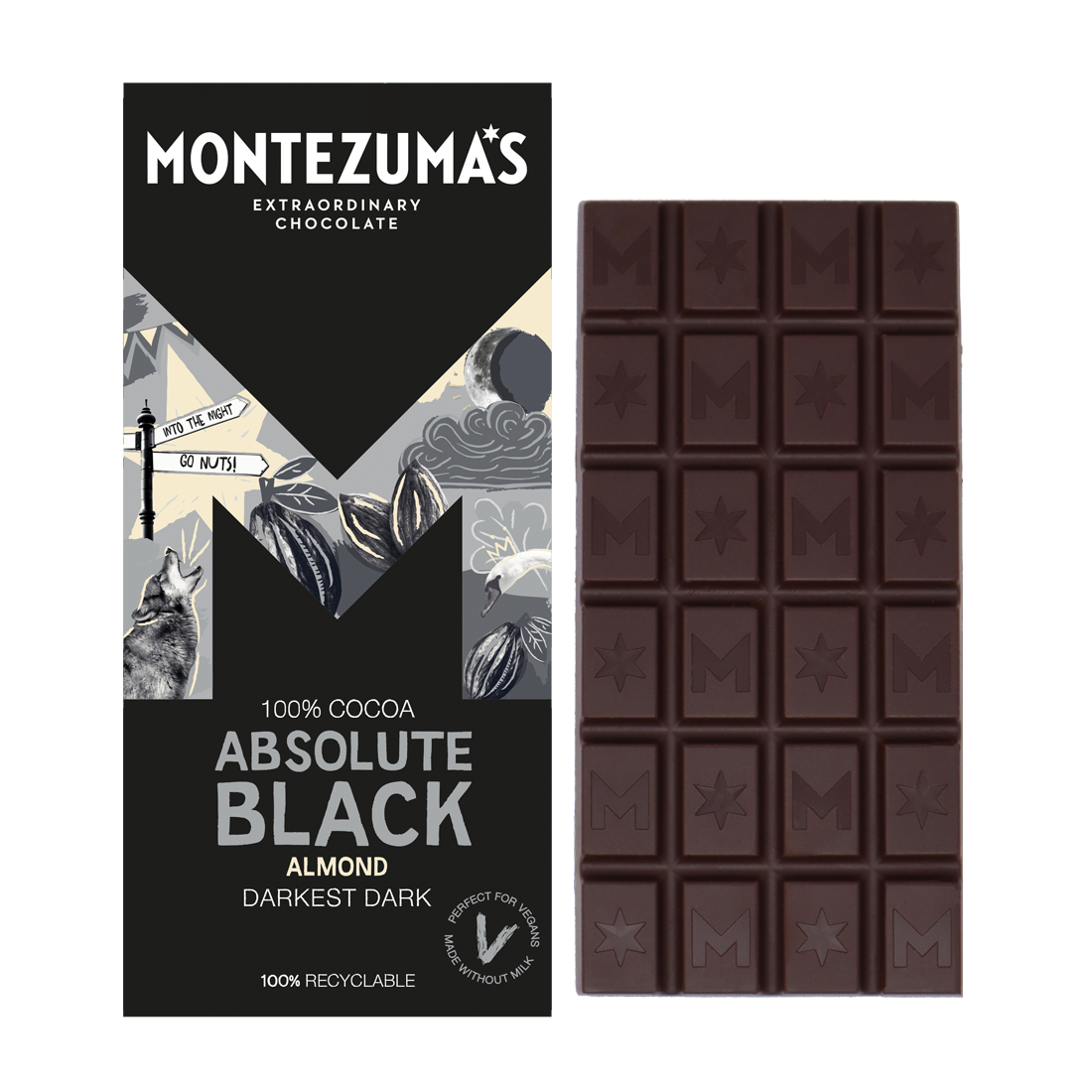 100% Cocoa Absolute Black with Almonds