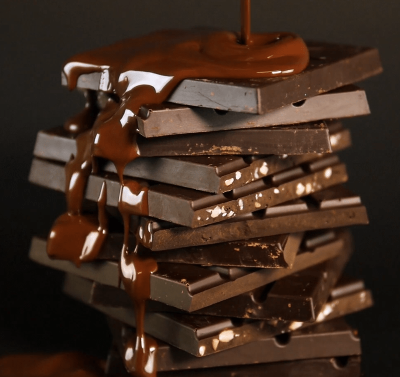 dark chocolate pouring 100% cocoa