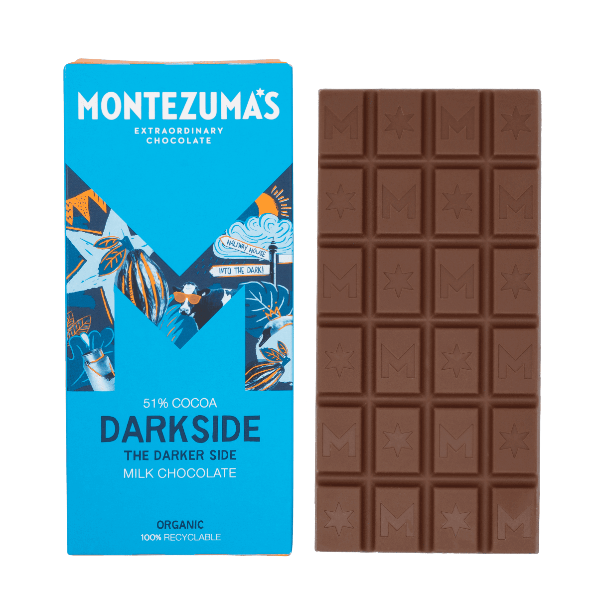 51% darkside milk chocolate in blue box