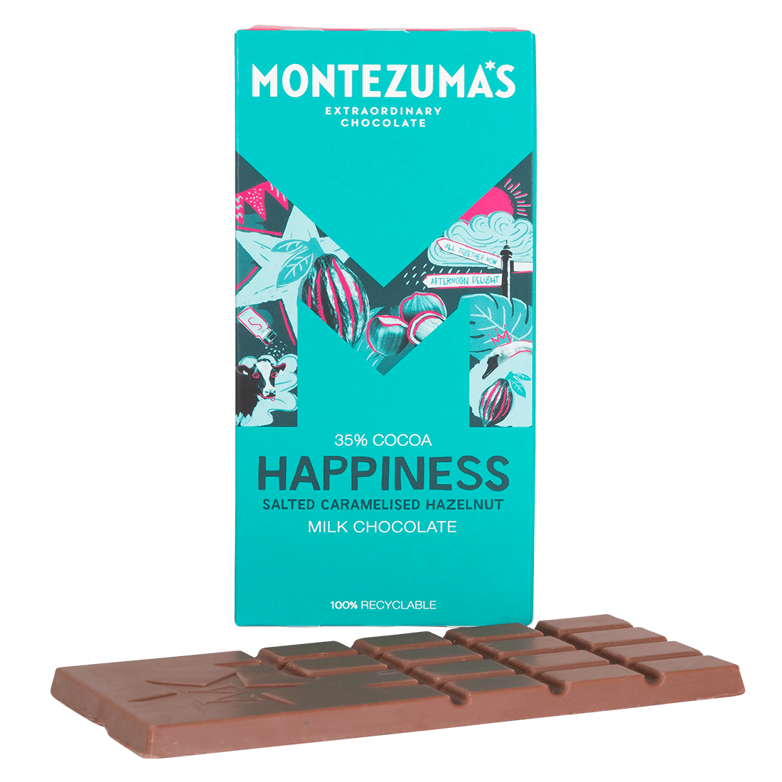 Happiness milk chocolate bar with salted caramelised hazelnuts