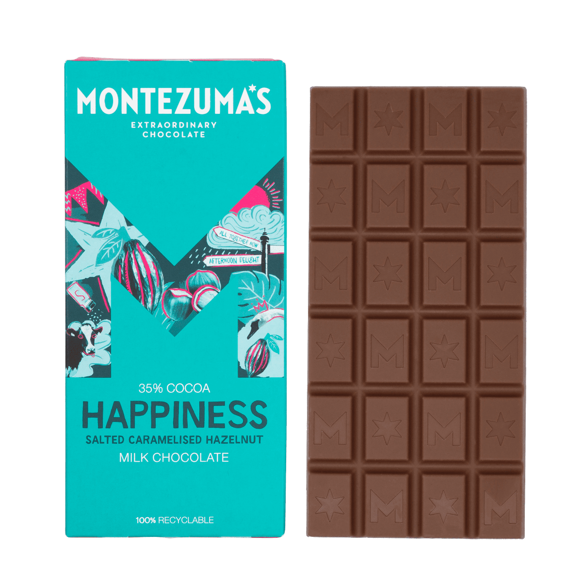 Happiness milk chocolate bar with salted caramelised hazelnuts