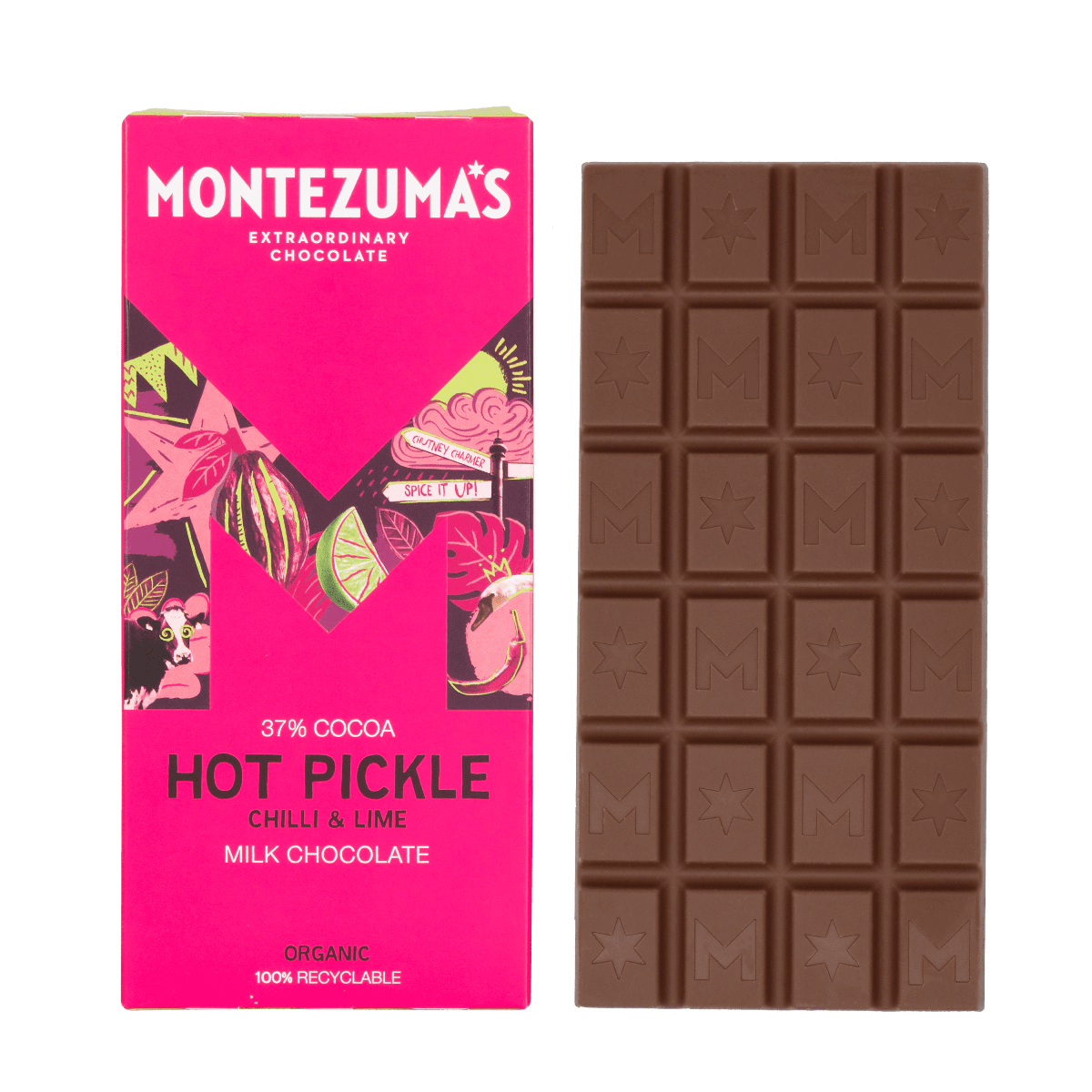 milk chocolate chilli & lime in pink carton