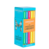 the chocolate bar library - milk and dark chocolate bar collection in blue box